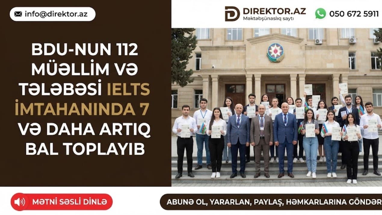 BDU-nun 112 müəllim və tələbəsi IELTS imtahanında yüksək bal toplayıb