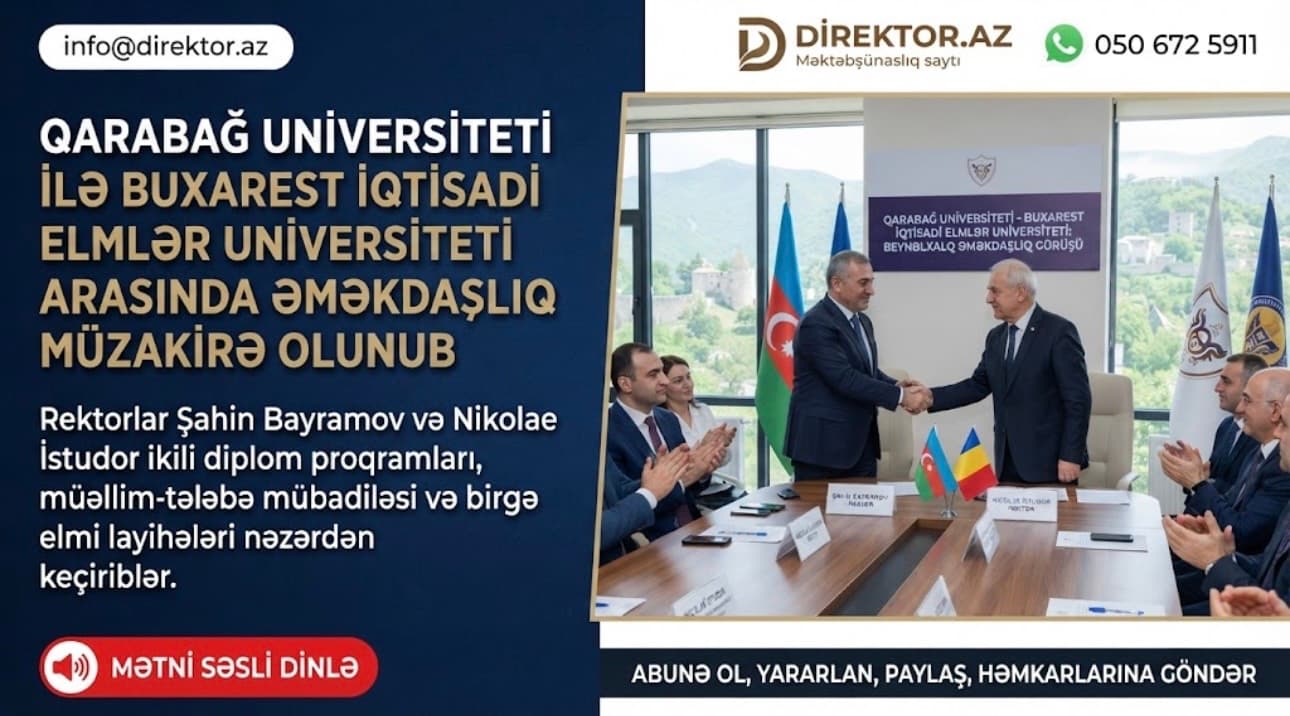 Qarabağ Universiteti ilə Buxarest İqtisadi Elmlər Universiteti arasında əməkdaşlıq