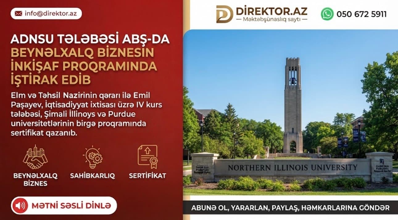 ADNSU tələbəsi ABŞ-da Beynəlxalq Biznesin İnkişafı proqramında iştirak edib